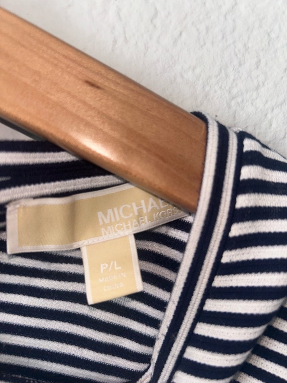 MICHAEL Michael Kors Navy & White Striped Crewneck Top